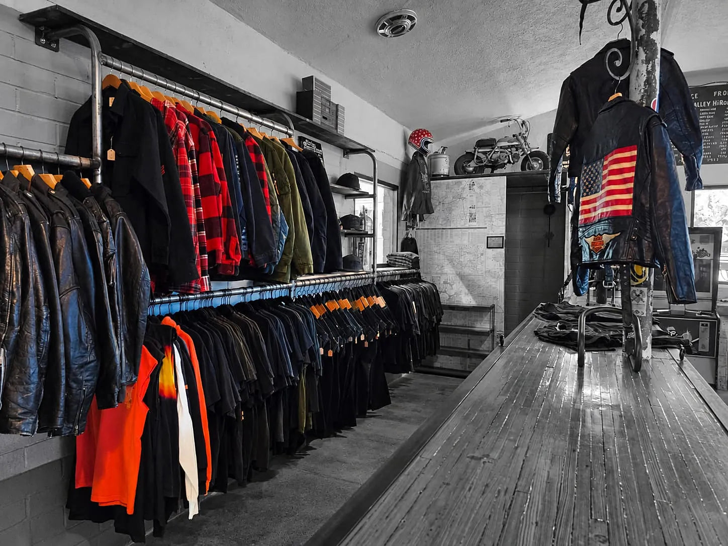 The vintage rack: leather jackets, flannels and denim